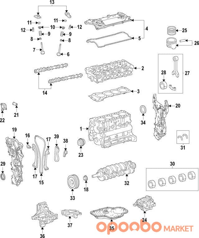 TOYOTA RING SETPISTON 13011-WC004