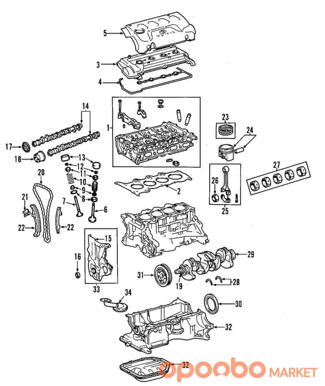 TOYOTA BEARING SET, CONNECTING ROD 13041-37010-02