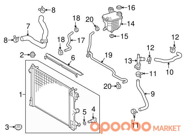 TOYOTA RADIATOR ASSY 16400-0T350