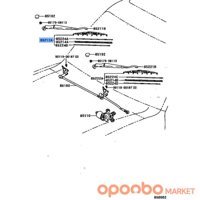 TOYOTA Blade, FR Wiper, RH 85212-05081
