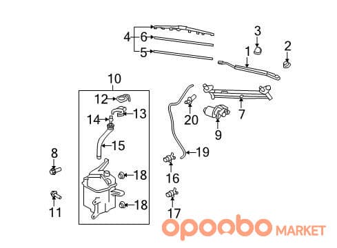 TOYOTA BLADE ASSY, Wiper, ASSISTANT 85212-WC004