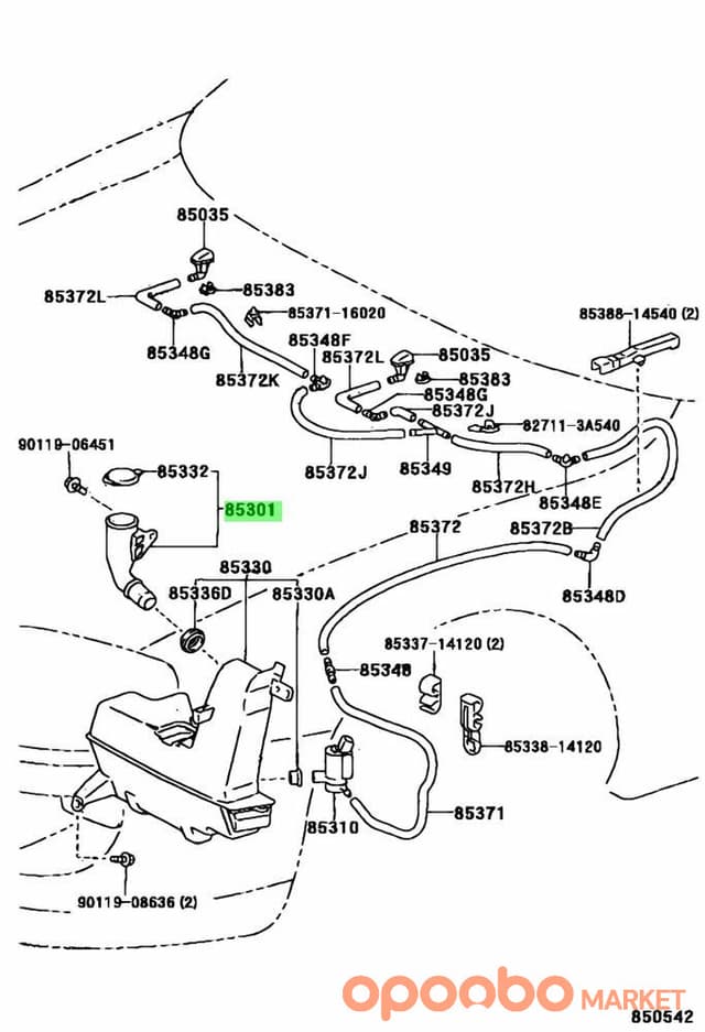 TOYOTA INLET Sub-assy, 85301-02040