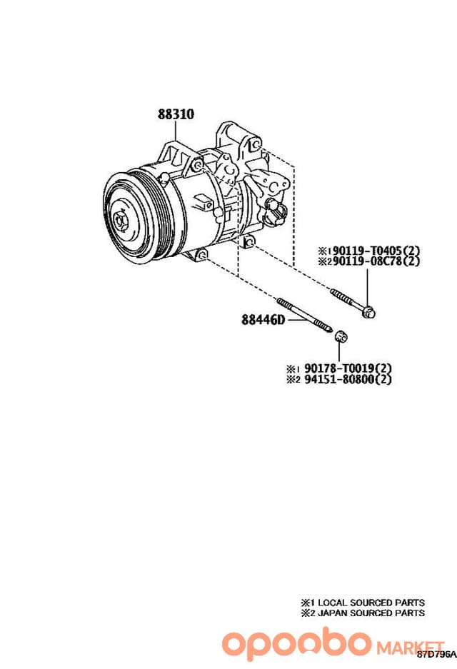TOYOTA COMPRESSOR ASSY 88310-02A02