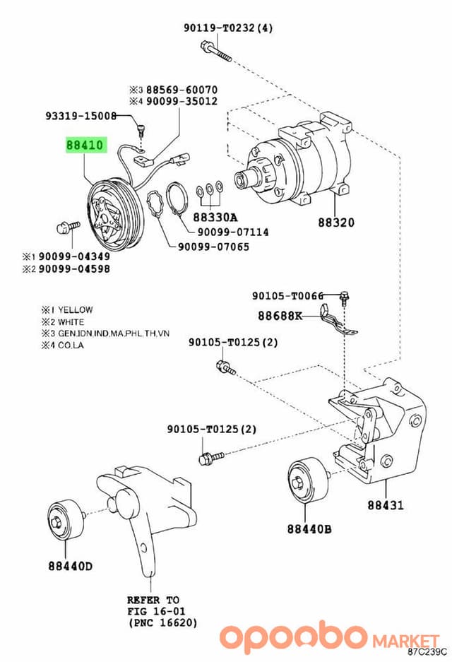 TOYOTA CLUTCH ASSY, MAGNET 88410-0K210