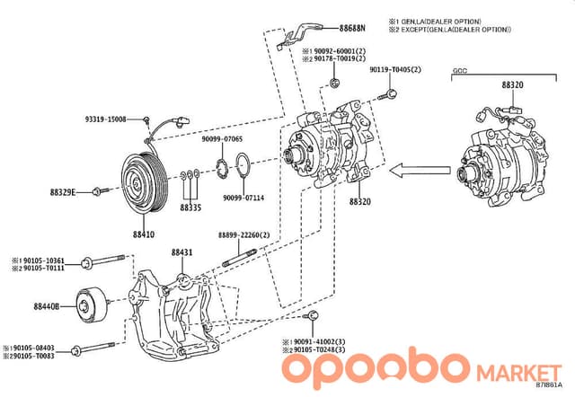 TOYOTA CLUTCH ASSY, MAGNET 88410-0K690