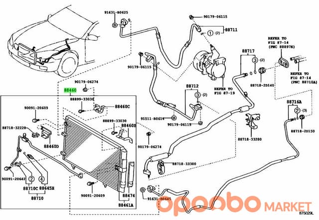 TOYOTA CONDENSER ASSY 88460-WC002