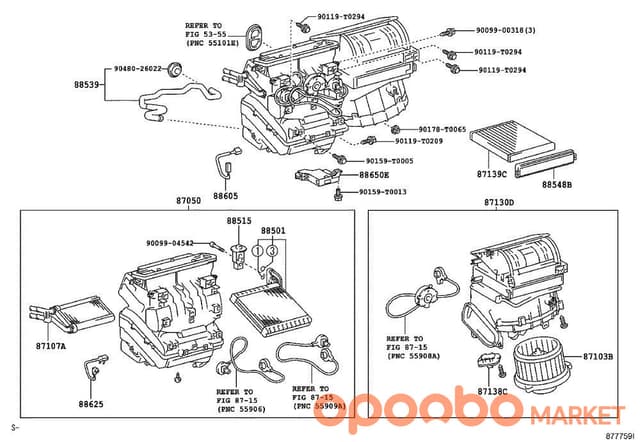 TOYOTA EVAPORATOR SUBASSY (REAR) 88501-60650