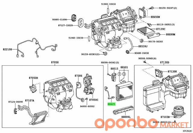 TOYOTA THERMISTOR ASSY, AIR 88620-02210