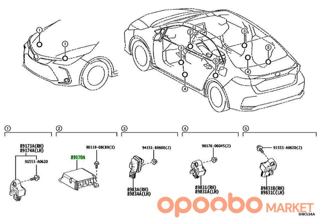 TOYOTA SENSOR ASSY, AIR BAG 89170-02A10