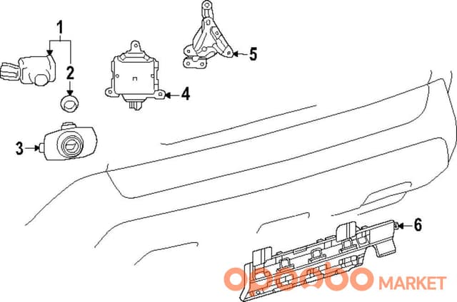 TOYOTA Retainer, ULTRASONIC Sensor, REAR CORNER 89348-V2340-C1