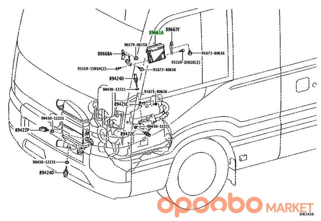 TOYOTA Computer, ENGINE CONTROL 89661-36620
