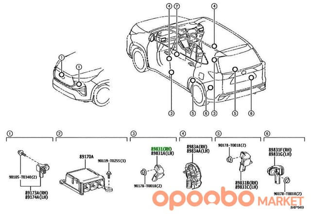 TOYOTA Sensor, SIDE AIR BAG 89831-0R010