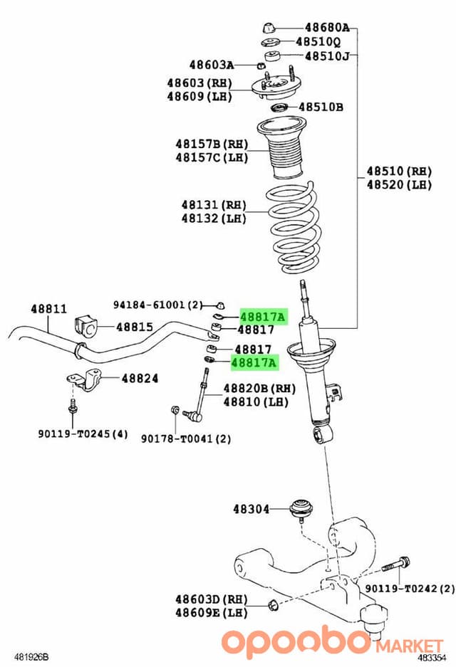 TOYOTA RETAINER 90948-T2002